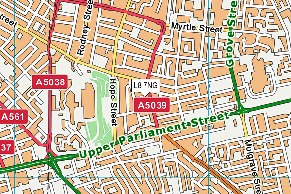 L8 7NG map - OS VectorMap District (Ordnance Survey)