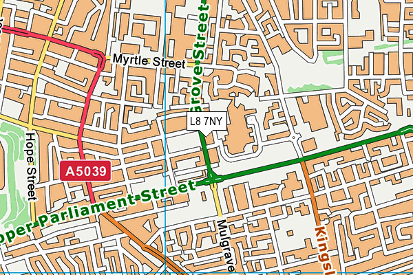 L8 7NY map - OS VectorMap District (Ordnance Survey)