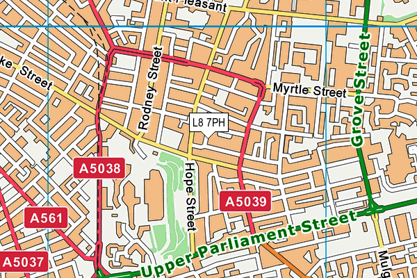 L8 7PH map - OS VectorMap District (Ordnance Survey)