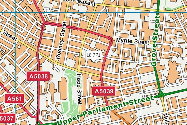 L8 7PJ map - OS VectorMap District (Ordnance Survey)