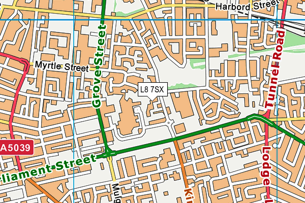 L8 7SX map - OS VectorMap District (Ordnance Survey)