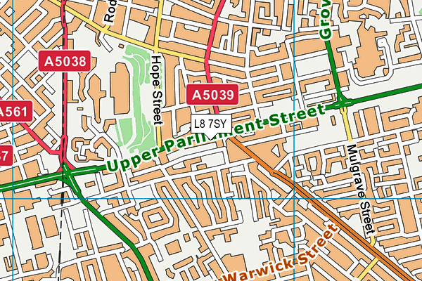 L8 7SY map - OS VectorMap District (Ordnance Survey)