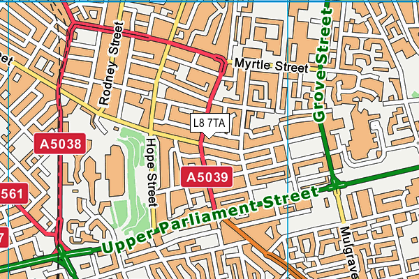 L8 7TA map - OS VectorMap District (Ordnance Survey)