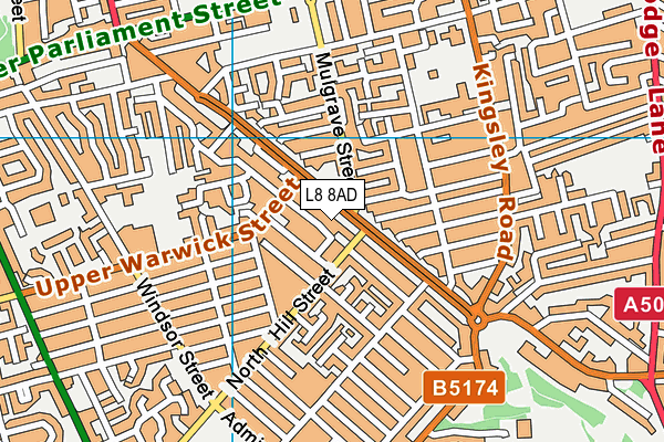 L8 8AD map - OS VectorMap District (Ordnance Survey)