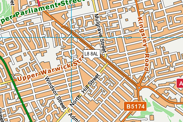 L8 8AL map - OS VectorMap District (Ordnance Survey)