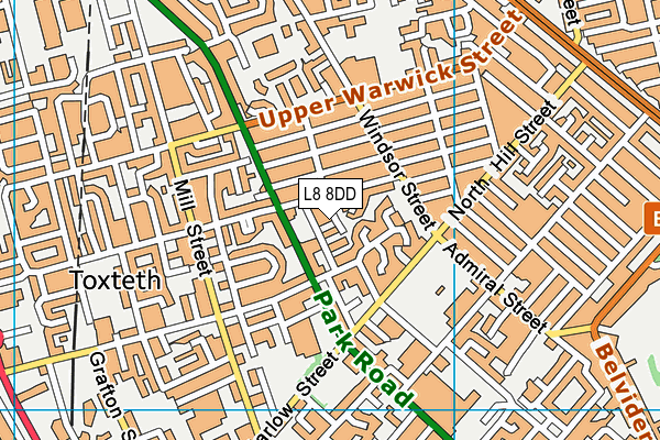 L8 8DD map - OS VectorMap District (Ordnance Survey)