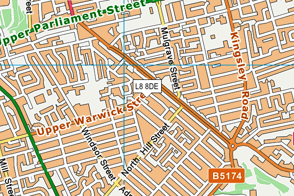 L8 8DE map - OS VectorMap District (Ordnance Survey)