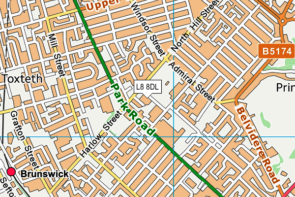 L8 8DL map - OS VectorMap District (Ordnance Survey)