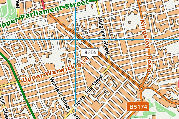 L8 8DN map - OS VectorMap District (Ordnance Survey)
