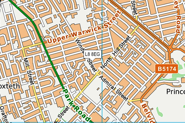 L8 8EG map - OS VectorMap District (Ordnance Survey)