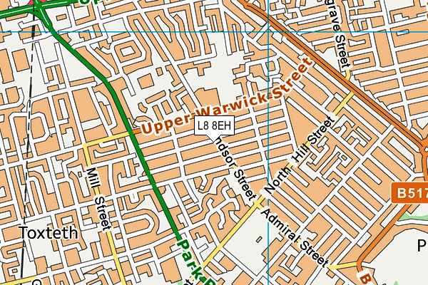 L8 8EH map - OS VectorMap District (Ordnance Survey)