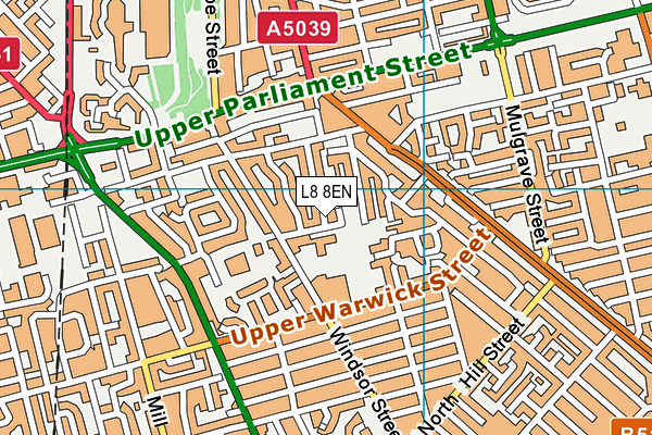 L8 8EN map - OS VectorMap District (Ordnance Survey)