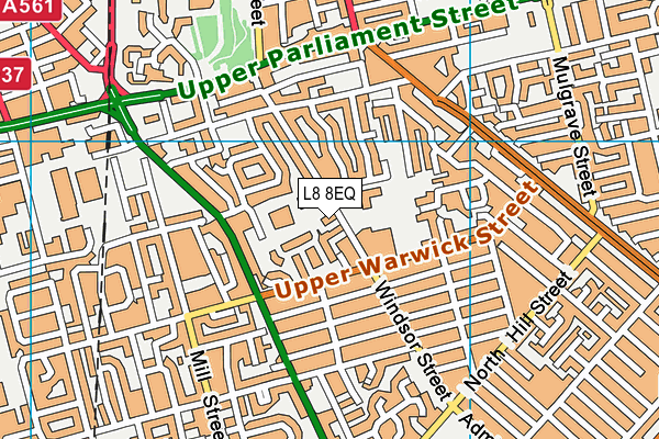 L8 8EQ map - OS VectorMap District (Ordnance Survey)