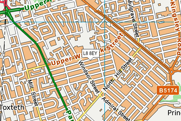 L8 8EY map - OS VectorMap District (Ordnance Survey)