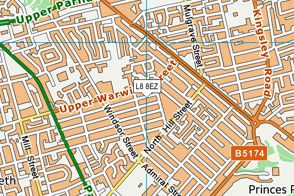L8 8EZ map - OS VectorMap District (Ordnance Survey)