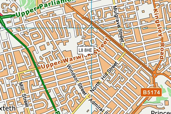 L8 8HE map - OS VectorMap District (Ordnance Survey)