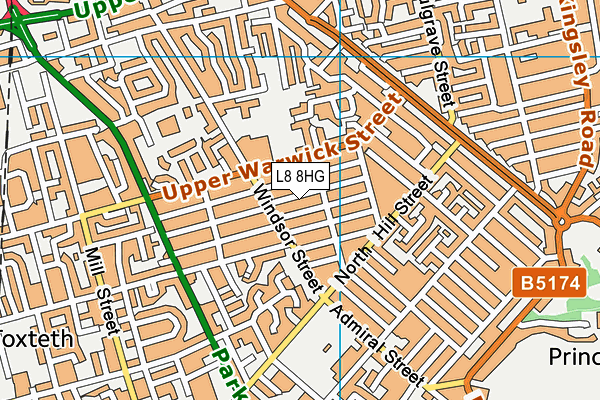 L8 8HG map - OS VectorMap District (Ordnance Survey)