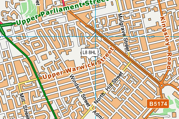 L8 8HL map - OS VectorMap District (Ordnance Survey)