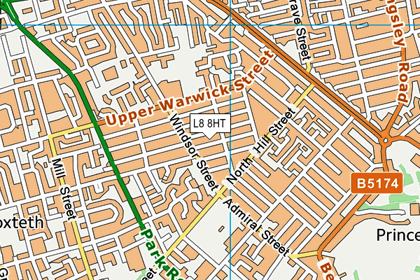 L8 8HT map - OS VectorMap District (Ordnance Survey)