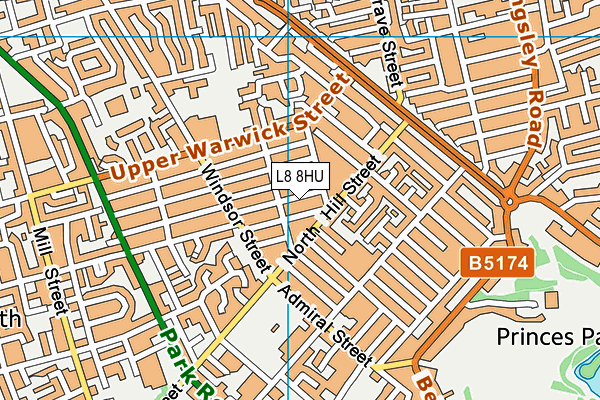 L8 8HU map - OS VectorMap District (Ordnance Survey)