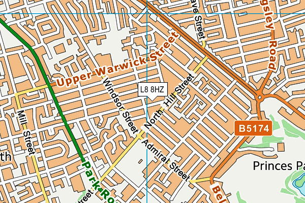 L8 8HZ map - OS VectorMap District (Ordnance Survey)