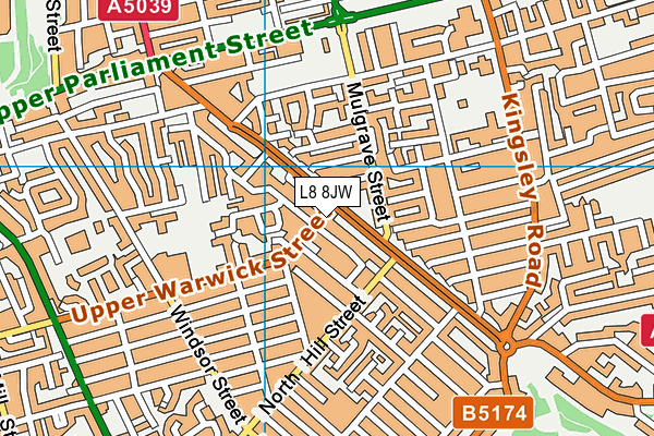 L8 8JW map - OS VectorMap District (Ordnance Survey)