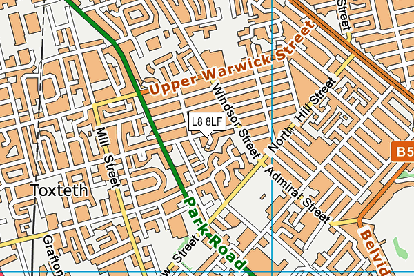 L8 8LF map - OS VectorMap District (Ordnance Survey)