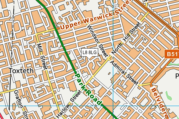 L8 8LG map - OS VectorMap District (Ordnance Survey)