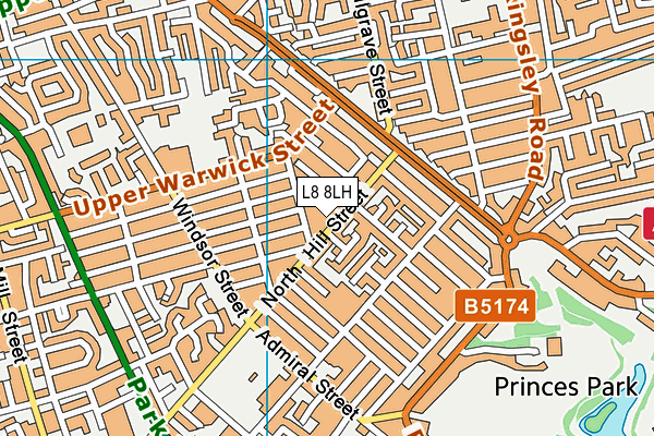 L8 8LH map - OS VectorMap District (Ordnance Survey)