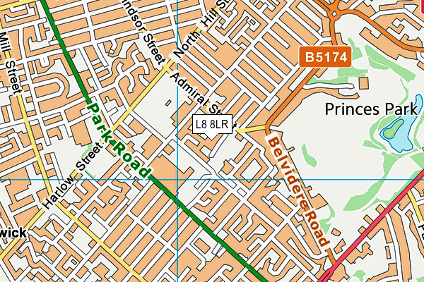 L8 8LR map - OS VectorMap District (Ordnance Survey)