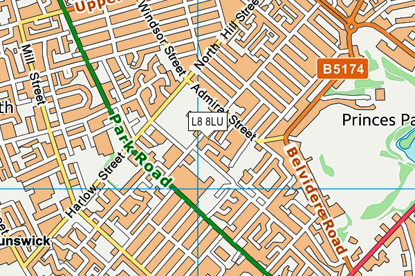 L8 8LU map - OS VectorMap District (Ordnance Survey)