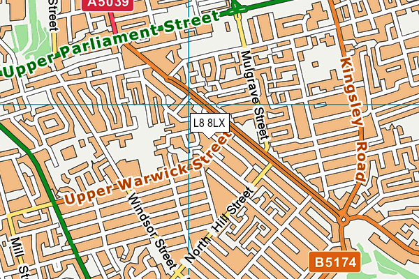 L8 8LX map - OS VectorMap District (Ordnance Survey)