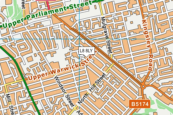 L8 8LY map - OS VectorMap District (Ordnance Survey)