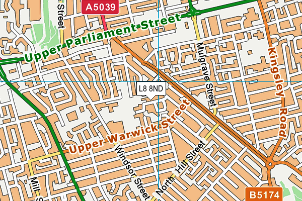 L8 8ND map - OS VectorMap District (Ordnance Survey)