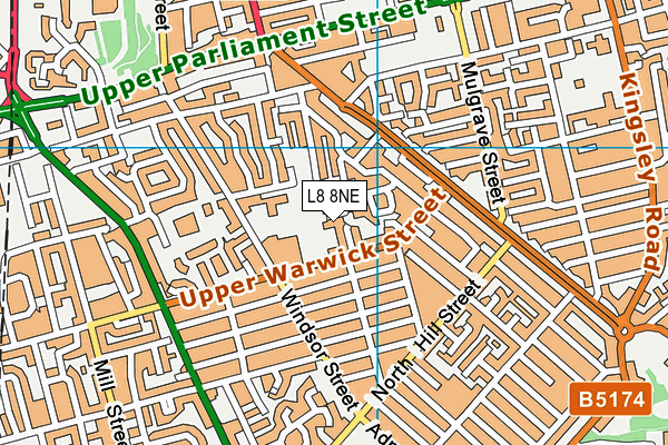 L8 8NE map - OS VectorMap District (Ordnance Survey)