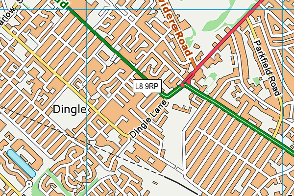 L8 9RP map - OS VectorMap District (Ordnance Survey)