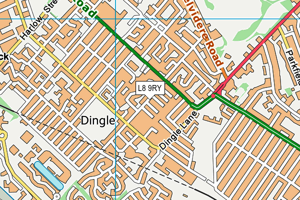 St Finbar's Catholic Primary School map (L8 9RY) - OS VectorMap District (Ordnance Survey)