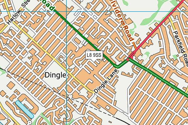 L8 9SS map - OS VectorMap District (Ordnance Survey)