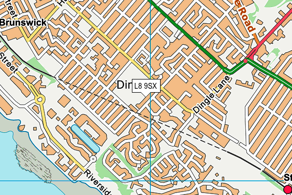 L8 9SX map - OS VectorMap District (Ordnance Survey)