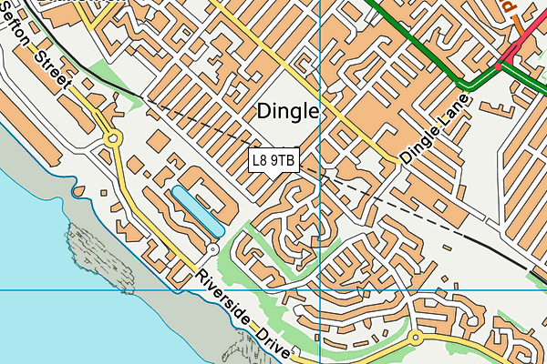 L8 9TB map - OS VectorMap District (Ordnance Survey)