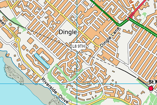 L8 9TH map - OS VectorMap District (Ordnance Survey)