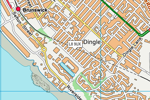 L8 9UX map - OS VectorMap District (Ordnance Survey)