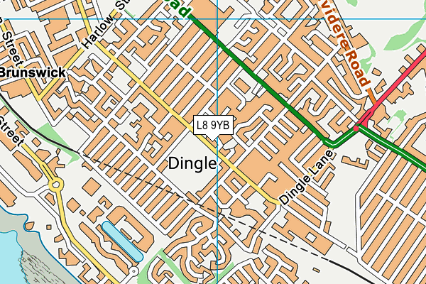 L8 9YB map - OS VectorMap District (Ordnance Survey)