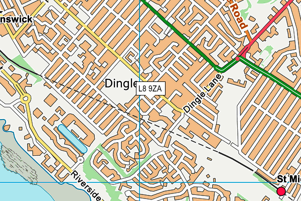 L8 9ZA map - OS VectorMap District (Ordnance Survey)