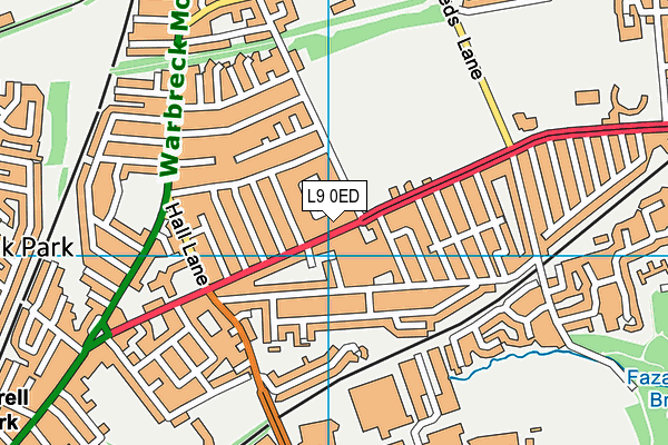 L9 0ED map - OS VectorMap District (Ordnance Survey)