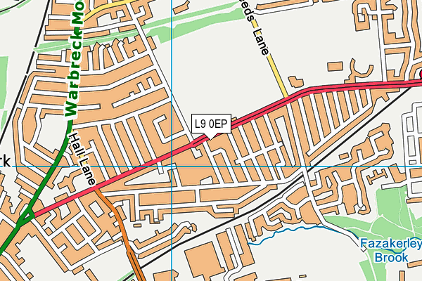 L9 0EP map - OS VectorMap District (Ordnance Survey)