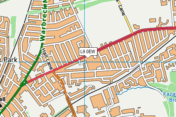 L9 0EW map - OS VectorMap District (Ordnance Survey)