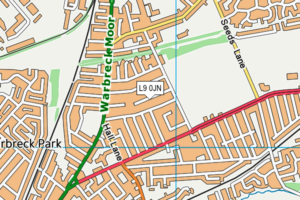 L9 0JN map - OS VectorMap District (Ordnance Survey)