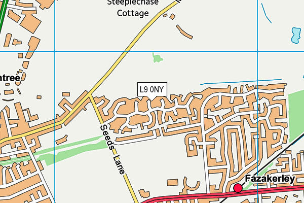 L9 0NY map - OS VectorMap District (Ordnance Survey)