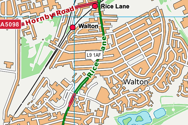 L9 1AF map - OS VectorMap District (Ordnance Survey)